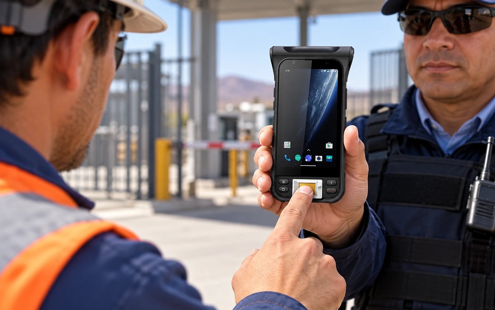Control de acceso de una persona con un capturador biométrico